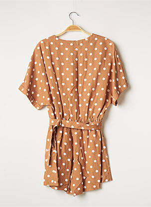 Combishort fermeture boutonnée sur le devant manches courtes marron THE KORNER femme