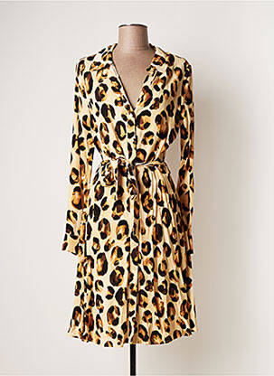 Robe mi-longue manches longues manches longues beige FABIENNE CHAPOT femme