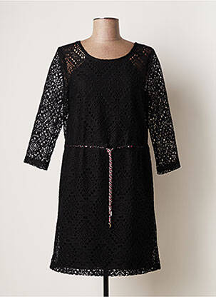 Robe courte manches 3/4 manches 3/4 noir LA PETITE FRANCAISE femme