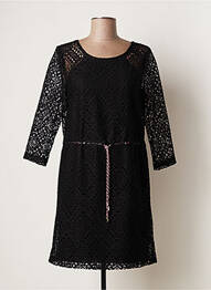 Robe courte manches 3/4 manches 3/4 noir LA PETITE FRANCAISE femme