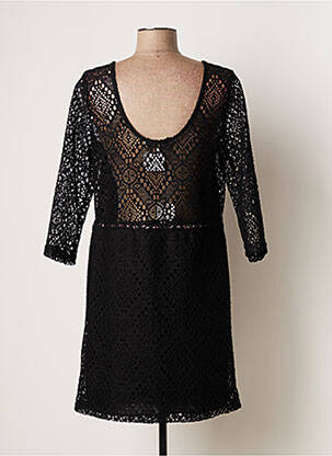 Robe courte manches 3/4 manches 3/4 noir LA PETITE FRANCAISE femme