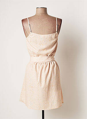 Robe courte tissage crêpe fines bretelles beige THE KORNER femme