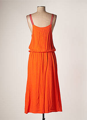 Robe longue coupe évasée fines bretelles orange ACOTÉ femme