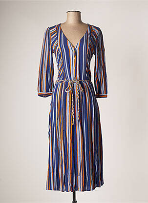 Robe mi-longue manches 3/4 manches 3/4 bleu VILA femme