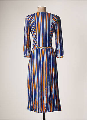 Robe mi-longue coupe fluide manches 3/4 bleu VILA femme