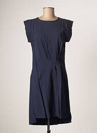 Robe mi-longue manches courtes manches courtes bleu SUNCOO femme