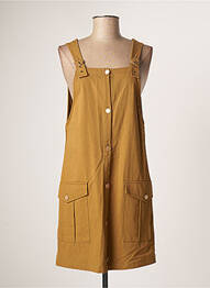 Robe courte coupe évasée fines bretelles marron ORFEO femme