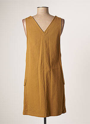 Robe courte coupe évasée fines bretelles marron ORFEO femme