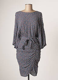 Robe mi-longue imprimé fleurs manches 3/4 violet SEE U SOON femme