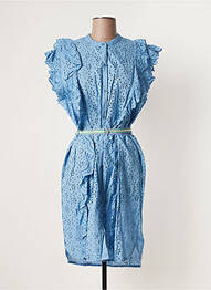 Robe mi-longue manches courtes manches courtes bleu BECK SONDERGAARD femme