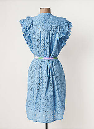 Robe mi-longue manches courtes manches courtes bleu BECK SONDERGAARD femme