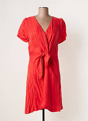 Robe mi-longue manches courtes manches courtes rouge SUNCOO femme