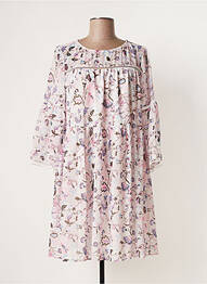 Robe courte manches 3/4 manches 3/4 rose SEE U SOON femme