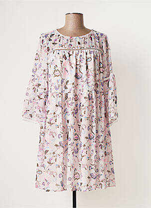 Robe courte manches 3/4 manches 3/4 rose SEE U SOON femme