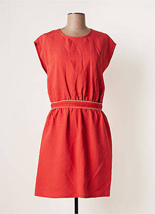 Robe mi-longue manches courtes manches courtes orange OPULLENCE femme