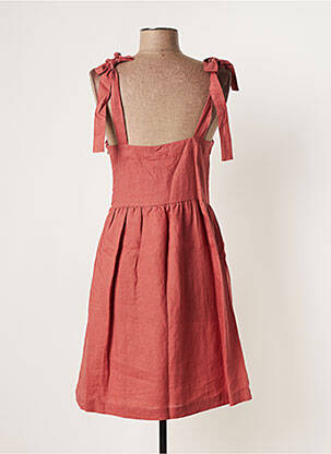 Robe mi-longue col v fines bretelles marron MARIE-SIXTINE femme