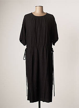 Robe mi-longue manches courtes manches courtes noir THE KORNER femme