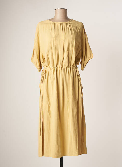 Robe mi-longue manches courtes manches courtes beige THE KORNER femme