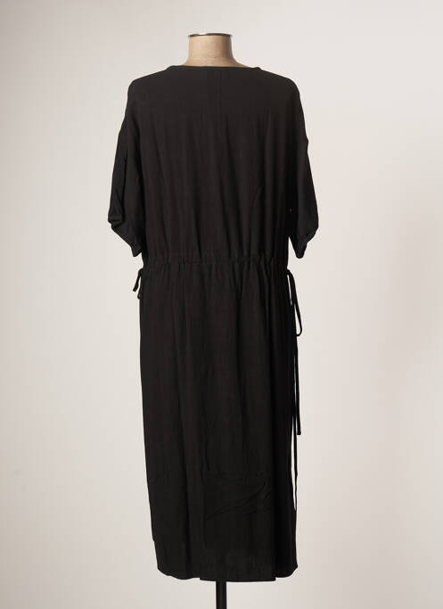 Robe mi-longue manches courtes manches courtes noir THE KORNER femme