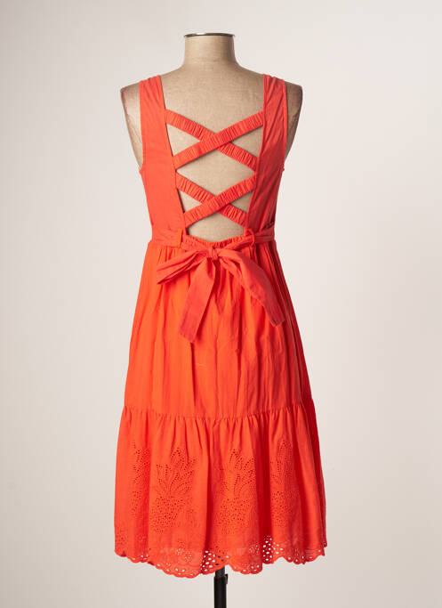 Robe mi-longue orange THE KORNER pour femme
