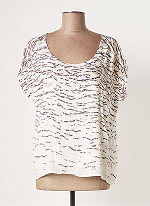 T-shirt coupe droite manches courtes blanc CHARLISE femme