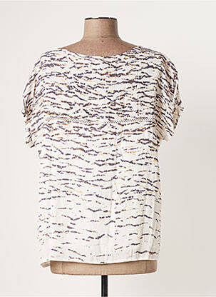 T-shirt coupe droite manches courtes blanc CHARLISE femme