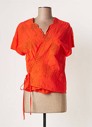 Blouse manches courtes manches courtes orange THE KORNER femme