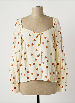 Chemisier coupe fluide manches longues beige FRNCH femme