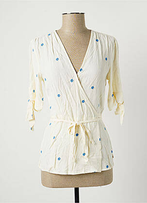 Blouse imprimé fleurs manches courtes beige FABIENNE CHAPOT femme