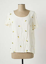 Blouse imprimé fantaisie manches courtes beige FABIENNE CHAPOT femme