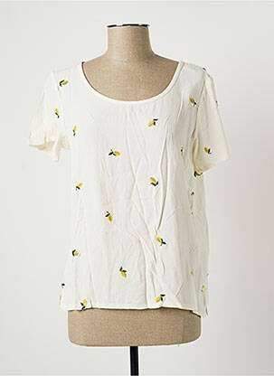 Blouse imprimé fantaisie manches courtes beige FABIENNE CHAPOT femme