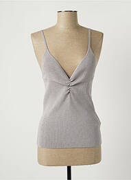 Pull coupe cintrée fines bretelles gris SUNCOO femme