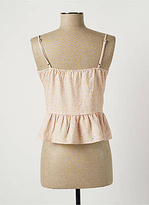 Top tissage crêpe fines bretelles beige THE KORNER femme