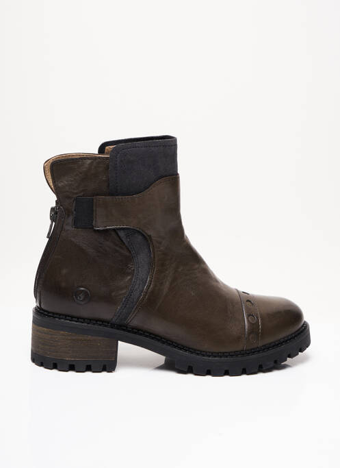 bottines cuir vert