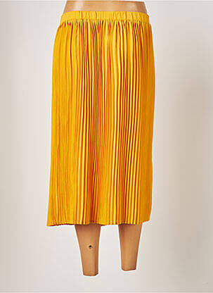 Jupe mi-longue coupe droite jaune ICHI femme