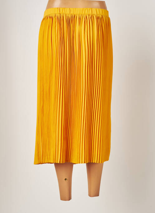 Jupe mi-longue jaune ICHI femme