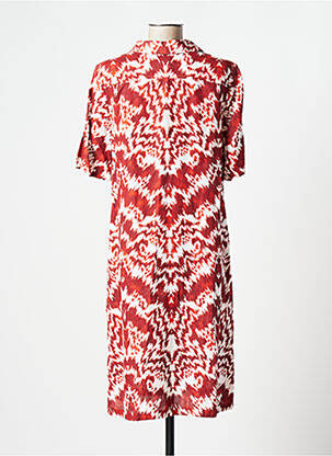 Robe mi-longue imprimé fantaisie manches courtes marron LIN'N LAUNDRY femme