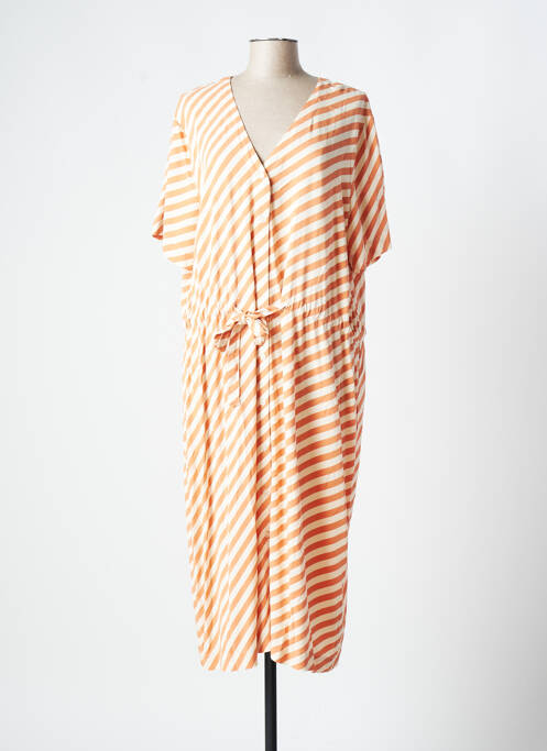 Robe mi-longue orange ICHI pour femme