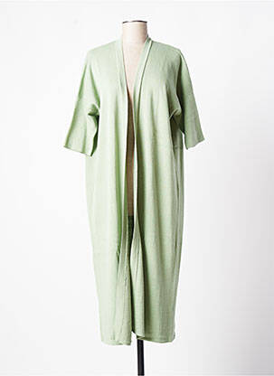 Gilet manches courtes maille fine vert MAISON ANJE femme