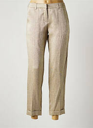 Pantalon chino fermeture zippée sous rabat avec crochet taille normale beige TEENFLO femme