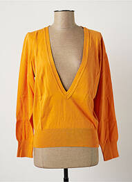 Pull finition bords-côtes manches longues orange STEFAN GREEN femme