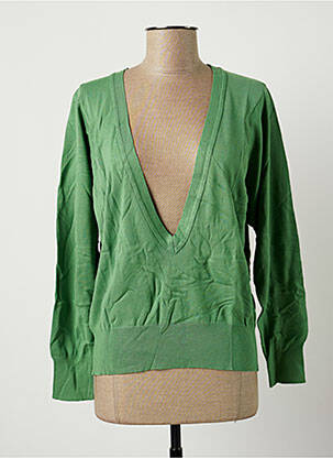 Gilet cache-cœur stretch vert STEFAN GREEN femme
