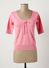 Pull finition bords-côtes manches courtes rose STEFAN GREEN femme