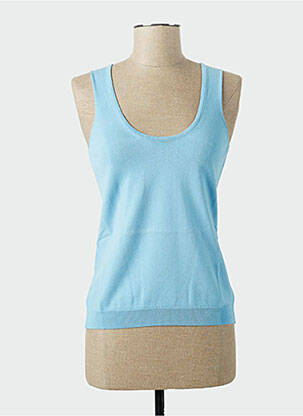 Top tissage jersey sans manche bleu STEFAN GREEN femme
