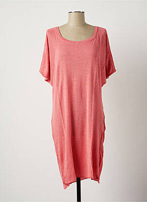Robe mi-longue manches courtes manches courtes rose STEFAN GREEN femme