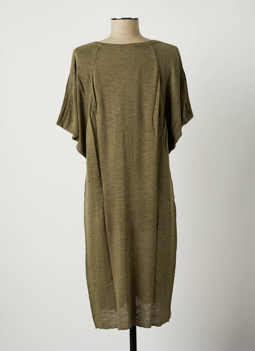 Robe mi-longue vert STEFAN GREEN pour femme