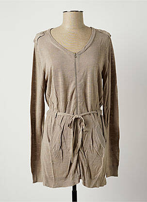 Gilet manches longues coupe cintrée beige STEFAN GREEN femme