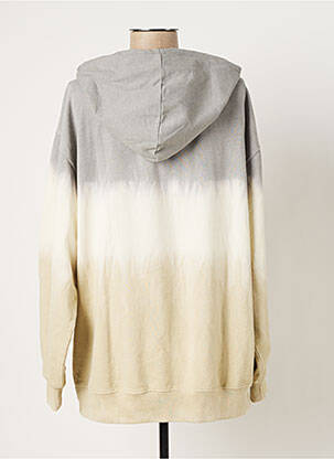 Sweat-shirt à capuche col v manches longues gris JUVIA femme