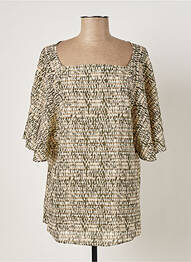 Tunique manches courtes manches courtes beige DIEGA femme