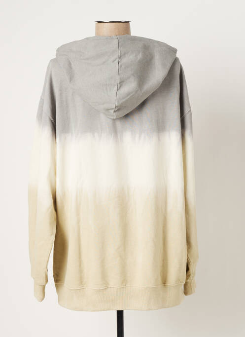 Sweat-shirt à capuche col v manches longues gris JUVIA femme